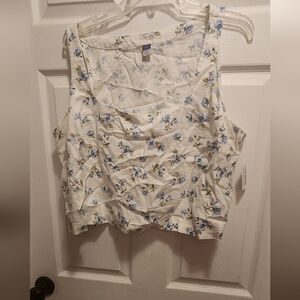 Old Navy Floral Tank Top - Blue and White